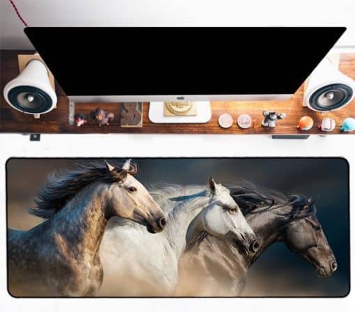 Tapis de souris XXL – Série animaux – Trio de chevaux