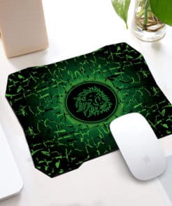 Tapis de souris gaming forme spéciale motif lion rugissant couleur vert