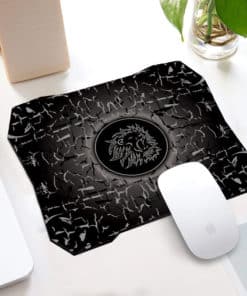 Tapis de souris gaming forme spéciale motif lion rugissant couleur noir
