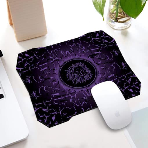 Tapis de souris gaming forme spéciale motif lion rugissant couleur violet