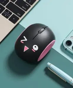 Souris sans fil Bluetooth marrante couleur noire cligne de l'œil