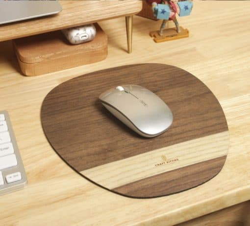 Tapis de souris en bois en forme de pomme - Deux styles – Image 2