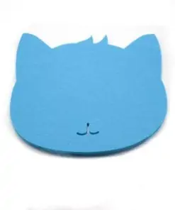 Tapis de souris chat en textile feutre couleur bleu