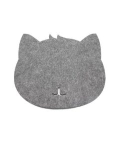 Tapis de souris chat en textile feutre couleur gris foncé