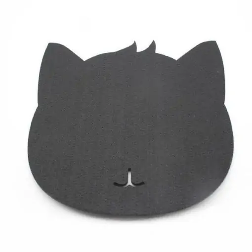 Tapis de souris chat en textile feutre couleur noir