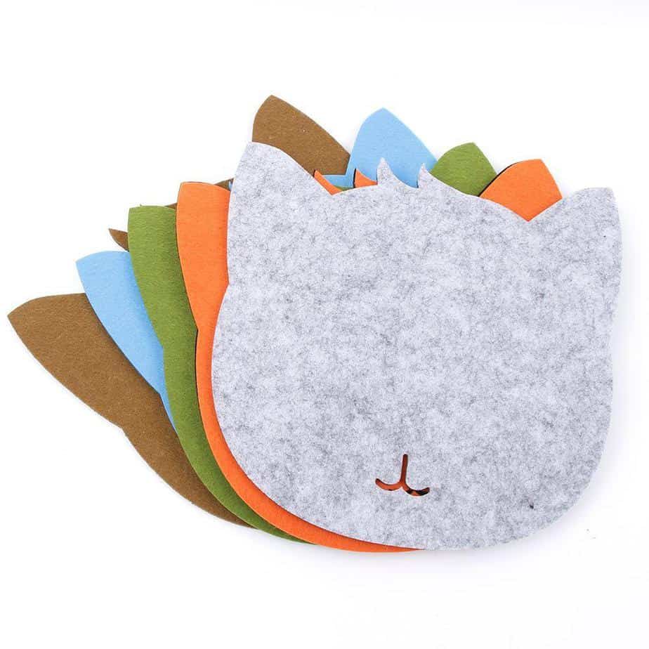 Tapis de souris chat en textile feutre - Collection Animaux - Univers souris