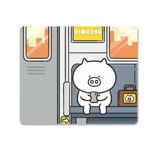 Tapis de souris enfant famille de petits cochons dans le métro