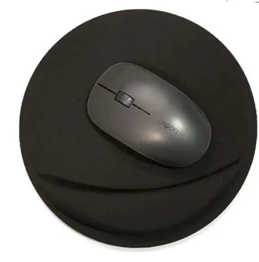 Tapis de souris ergonomique rond avec repose-poignet couleur noir