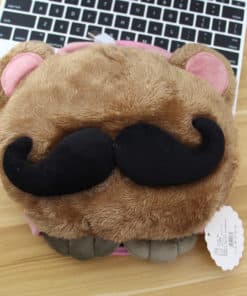 tapis de souris chauffant USB tête à moustache modèle marron clair moustache noire