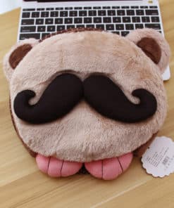 tapis de souris chauffant USB tête à moustache modèle beige moustache noire