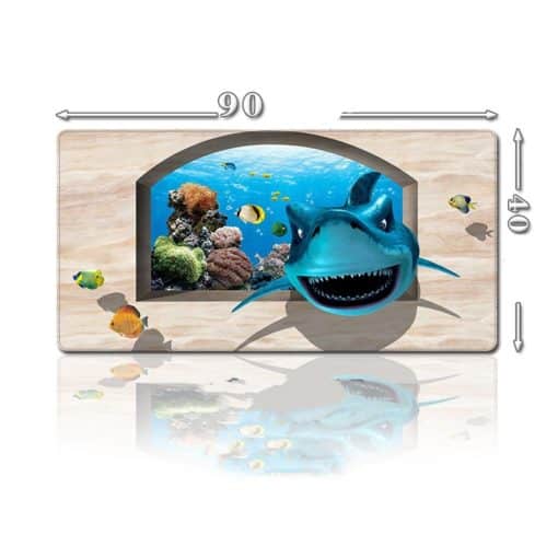 Grand tapis de souris - Requin 3D et coraux