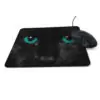 Tapis de souris chat noir aux yeux verts