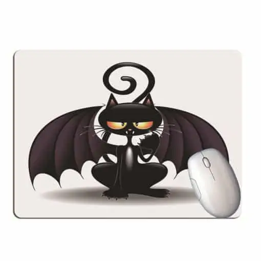 Tapis de souris chat noir marrant cartoon chauve-souris Batcat